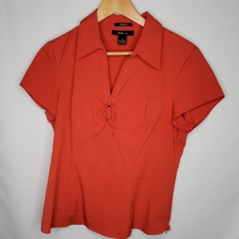 Style & Co Stretch‎ Collared Red Blouse 14